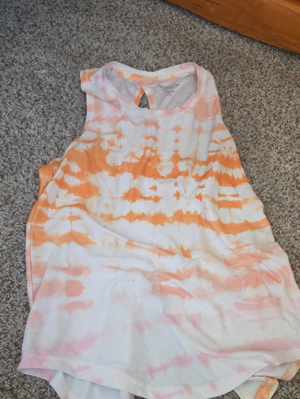 Old Navy Orange & White Tie-Dye Tank Top